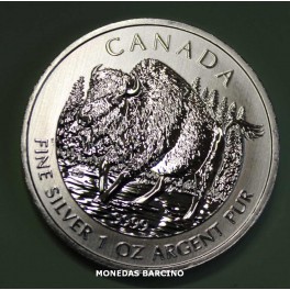 2013 - BISONTE - 5 DOLLARS - CANADA - ONZA- PLATA