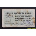 1937- AMER - 50 CENTIMOS - GIRONA - BILLETE PUEBLO