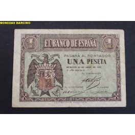 1938- 30 ABRIL -SERIE A - 1 PESETA - BURGOS - 