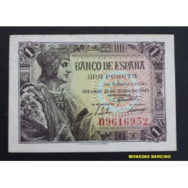 1943- FERNANDO - SERIE D- 1 PESETA - MADRID