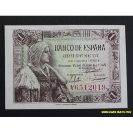 1945- ISABEL -SERIE A - 1 PESETA- MADRID-BILLETE