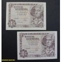 1948- DAMA ELCHE - -1 PESETA - 2 BILLETES 