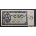 1936- BURGOS -SERIE S -25 PESETAS- BANCO ESPA&Ntilde;A- 