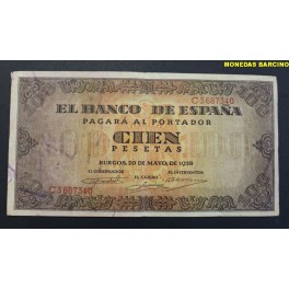1938- BURGOS -SERIE C -100 PESETAS- BANCO ESPA&Ntilde;A   