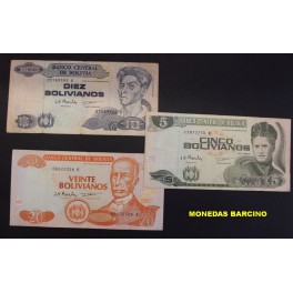 1986- BOLIVIANOS - BOLIVIA - 3 BILLETES 