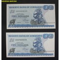 1983- ZIMBABWE -2 DOLLARS - ZIMBABUE -2 BILLETES