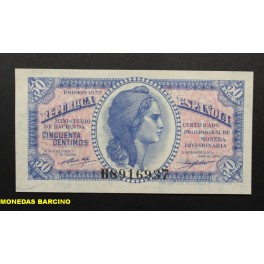 1937- LIBERTY - SERIE B - 50 CENTIMOS - ESPA&Ntilde;A