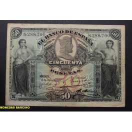 1907-ALEGORIAS-SIN SERIE -50 PESETAS-MADRID 