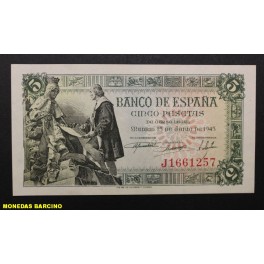 1945- CAPITULACIONES -SERIE J - 5 PESETAS