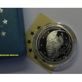 1992 -JEAN MONET - 100 FRANCOS -15  ECUS -FRANCIA  