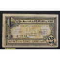 1937- VILASSAR MAR - 25 CENTIMS - BARCELONA -  BILLETE