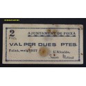 1937- FOIXA - GIRONA - 2 PESETAS - BILLETE