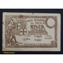 1937- MOIA - BILLETE - 1 PESETA - BARCELONA