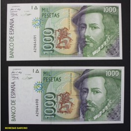 1992- CORTES - SERIE A - 1000 PESETAS- PAREJA