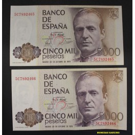 1979- JUAN CARLOS -SERIE 5C- PAREJA -5000 PESETAS-MADRID