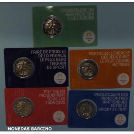 2022 - PARIS 2024- 2 EUROS- FRANCIA - 5 COINCARD