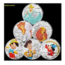 2025- DISNEY -10 EUROS - FRANCIA -6 MONEDAS