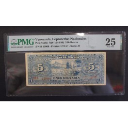 1944- VENEZUELA -5  BOLIVARES -PMG 25- CARACAS