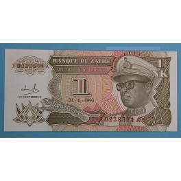 1993 - ZAIRE - 1 NUEVO LIKUTA - BILLETE - BANKNOTE