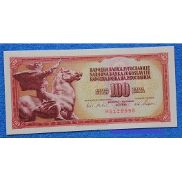 1965 - YUGOSLAVIA - 100 DINARA -BILLETE