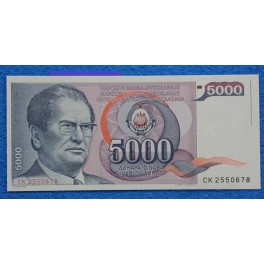 1985 - YUGOSLAVIA - 5000 DINARA - BILLETE - BANKNOTE