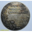 1921- MEDALLA - PLATA - PALOMAS MENSAJERAS