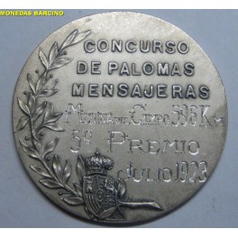 1923- MEDALLA - PLATA - PALOMAS MENSAJERAS