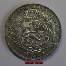 1934- PERU - UN SOL - LIMA - PLATA - LA UNION