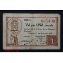 1937- PALAMOS -1 PESETA- BARCELONA- BILLETE 