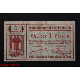 1937- PINEDA -1 PESETA- BARCELONA - BILLETE 