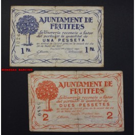 1937- FRUITERS -1-2 PESETAS- BARCELONA - BILLETE 