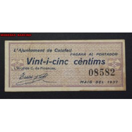 1937- CALAFELL- 25 CENTIMOS- TARRAGONA 