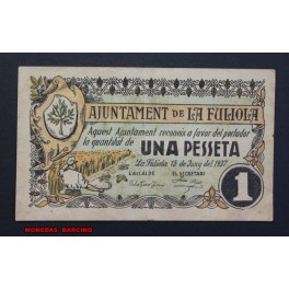 1937- LA FULIOLA - LLEIDA - 1 PESETA- BILLETE