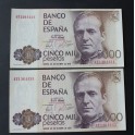 1979- JUAN CARLOS -SERIE 4T -5000 PESETAS- PAREJA