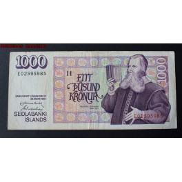 1961- ISLANDA -1000 KRONUR - SVEINSSON -ISLANDS