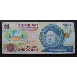 1992- BAHAMAS -1 DOLLAR- COLON -  BILLETE