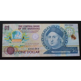 1992- BAHAMAS -1 DOLLAR - COLON -  BILLETE