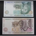 2005- SOUTH AFRICA -RAND -ELEFANTE-RINOCERONTE  - 2 BILLETES