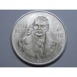1978- MORELOS - 100 PESOS - MEXICO- PLATA