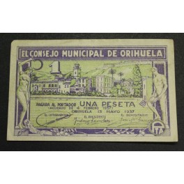 1937- ORIHUELA - ALICANTE - 1 PESETAS - BILLETE