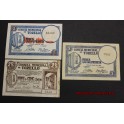 1937- TORELLO-BARCELONA - 3 BILLETES - PESETA - CENTIMS
