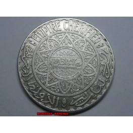 1928-1347- MARRUECOS - 20 FRANCS - PLATA
