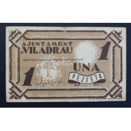 1937- VILADRAU - GIRONA - 1 PESETA - BILLETE