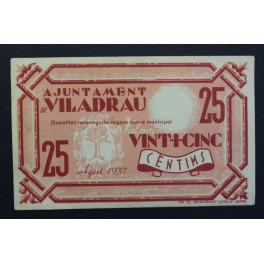 1937- VILADRAU - GIRONA - 25 CENTIMOS - BILLETE