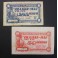 1937- VILASSAR DE MAR -2 BILLETES - BARCELONA -50 CENTIMS -1 PESETA 
