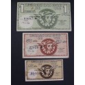 1937- VIC - BARCELONA - 3 BILLETES - CENTIMS - PESETAS