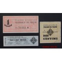 1937- VILAFRANCA PENEDES -BARCELONA - 3 BILLETES-CENTIMS-PESETA