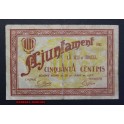 1937- SEU DE URGELL- LLEIDA - 50 CENTIMS -BILLETE
