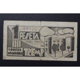 1937- TREMP - 1 PESETA - LLEIDA - BILLETE