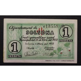1937- SOLSONA - 1 PESETA - LLEIDA - BILLETE